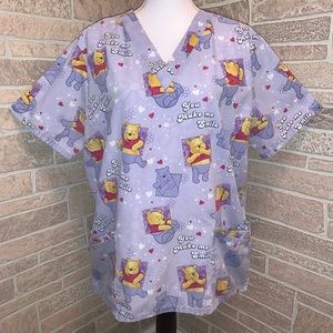 Disney Nurse Scrub Winnie The Pooh
